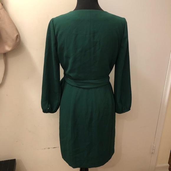 Jcrew Green NWT Wrap Crepe Dress - Picture 3 of 5